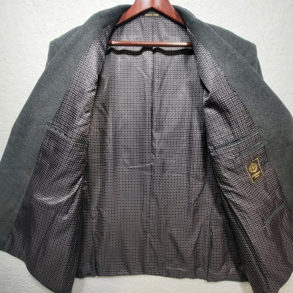 Pierre Loren Blazer Classic Fit Sport Coat Charcoal 56R W/Suit Bag & Hanger